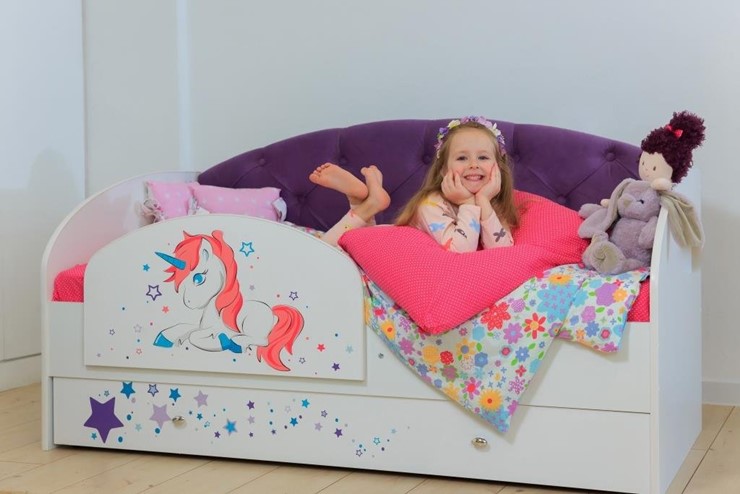 Детская кровать с бортиками Звездочка с бортиком, Фиолетовый во Владивостоке - изображение 4
