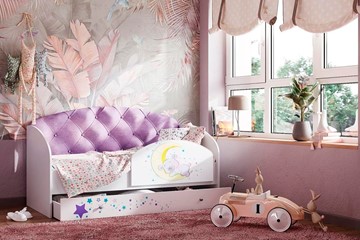 Детская кровать с бортиками Звездочка с бортиком, Фиолетовый в Уссурийске