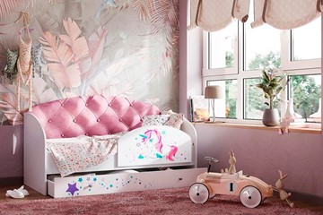 Детская кровать Звездочка с бортиком, Розовый в Уссурийске