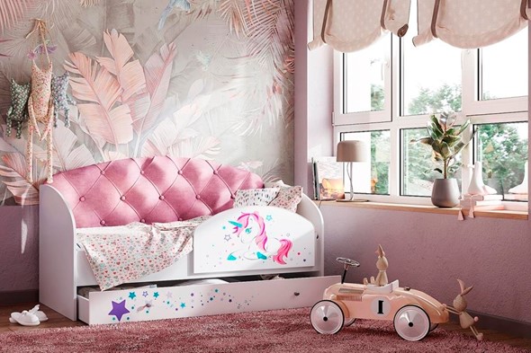 Детская кровать Звездочка с бортиком, Розовый во Владивостоке - изображение