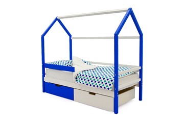 Детская кровать-домик Svogen сине-белый во Владивостоке