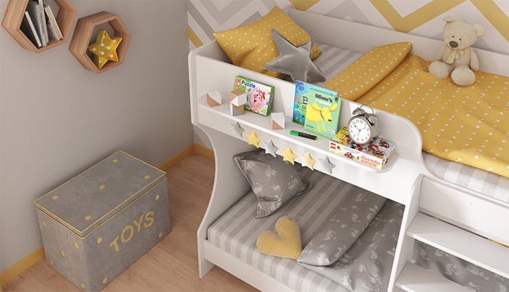 Кровать в детскую POLINI Kids Dream 1500 Белый во Владивостоке - изображение 3