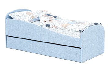 Кровать с ящиком Letmo небесный (рогожка) во Владивостоке - предосмотр