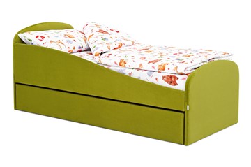 Детская кровать с ящиком Letmo оливковый (велюр) в Артеме
