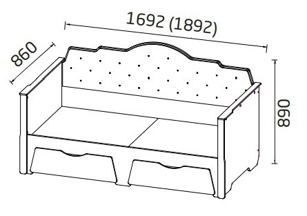 Кровать софа в детскую Фея 800х1800, ЛДСП белый/ткань велюр во Владивостоке - изображение 1