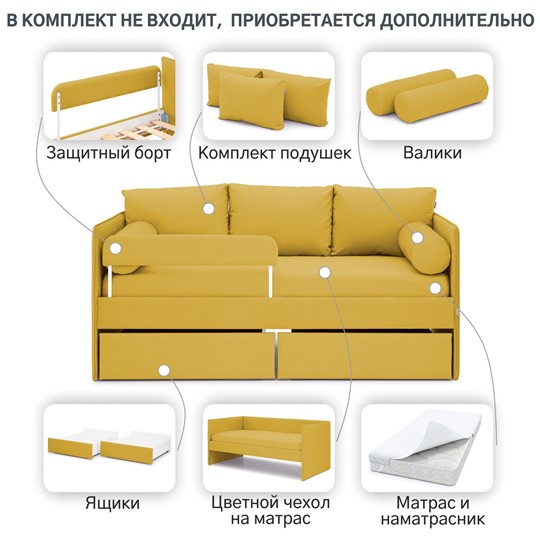 Детская кровать Soffal горчичный (велюр) во Владивостоке - изображение 22