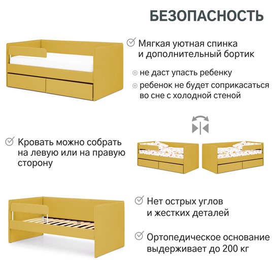 Детская кровать Soffal горчичный (велюр) во Владивостоке - изображение 24