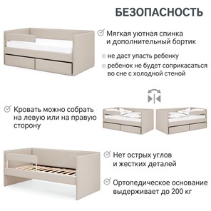 Мягкая кровать Soffal холодный бежевый (микрошенилл) во Владивостоке - предосмотр 19