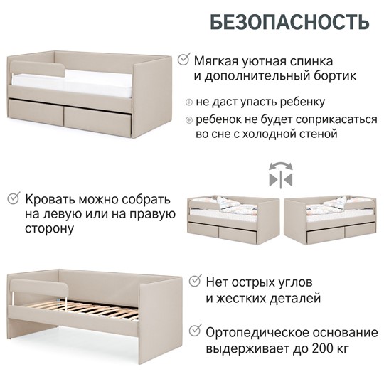 Мягкая кровать Soffal холодный бежевый (микрошенилл) во Владивостоке - изображение 19