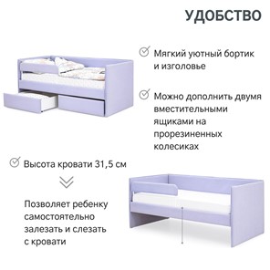 Мягкая кровать Soffal нежная сирень (микрошенилл) во Владивостоке - предосмотр 19