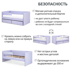 Мягкая кровать Soffal нежная сирень (микрошенилл) во Владивостоке - предосмотр 20