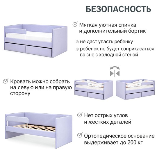 Мягкая кровать Soffal нежная сирень (микрошенилл) во Владивостоке - изображение 20
