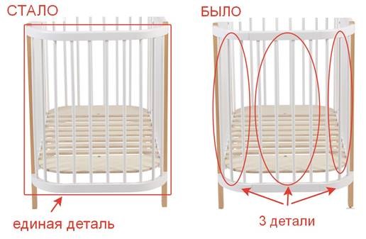 Кроватка детская POLINI Kids Simple 350 Белый / Бук во Владивостоке - изображение 16