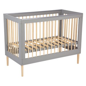 Детская кроватка POLINI Kids Simple 360 Серый / Натуральный в Артеме