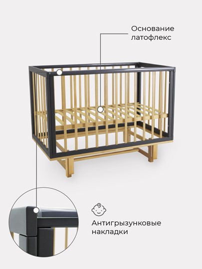 Кроватка в детскую Rant Indy маятник (арт. 766) (Серая) во Владивостоке - изображение 6