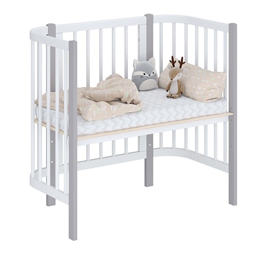 Кроватка приставная POLINI Kids Simple 105 Белый / Серый в Артеме - изображение 1