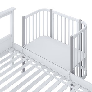 Кроватка приставная POLINI Kids Simple 120 Белый / Серый в Уссурийске - предосмотр 4