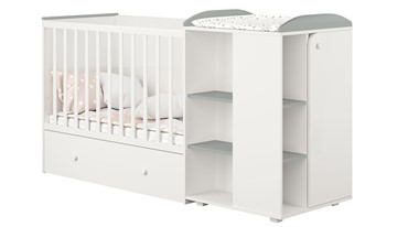 Кровать-трансформер детская с комодом POLINI Kids Ameli 800 Белый / Серый, серия AMELI в Артеме - предосмотр 1
