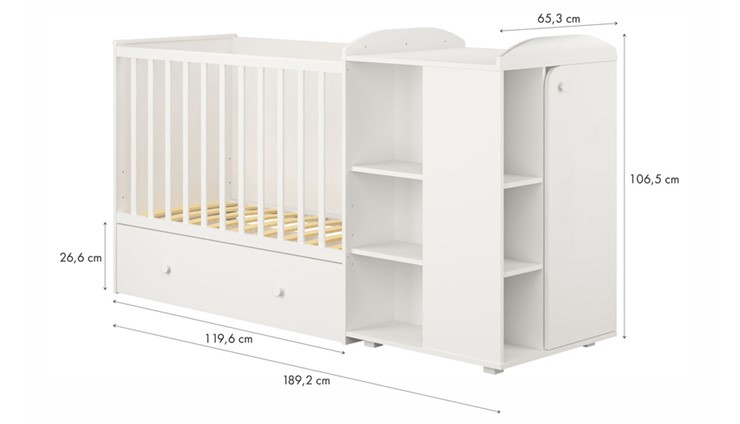 Кровать-трансформер детская с комодом POLINI Kids Ameli 800 Белый, серия AMELI в Артеме - изображение 4