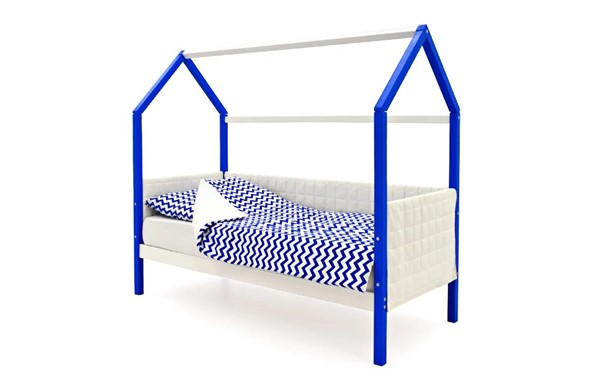 Детская кровать-домик «Svogen сине-белый» мягкая в Артеме - изображение