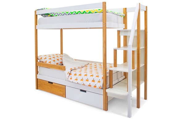 Детская двухъярусная кровать Svogen дерево-белый в Артеме - изображение