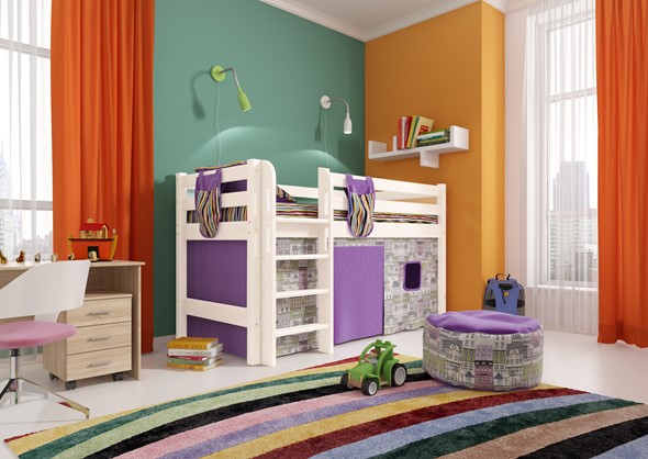 Детская кровать-чердак Соня, Вариант 11 Белый в Уссурийске - изображение