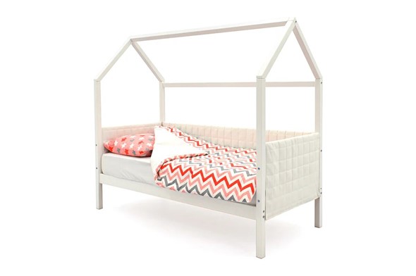 Детская кровать-домик «Svogen белая» мягкая в Артеме - изображение