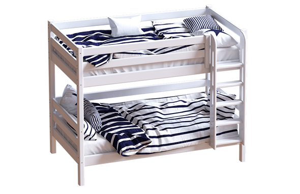 Кровать 2-ярусная Авалон, восковая эмаль с прямой лестницей в Артеме - изображение