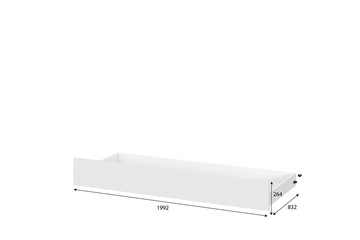 Выкатная кровать для детей Токио, белый текстурный (одинарная (0,9х2,0) + выкатная) в Уссурийске - предосмотр 4