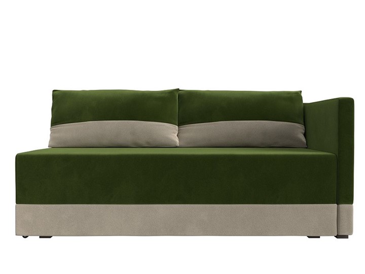 Диван-кровать Никас, Зеленый/Бежевый (Микровельвет) в Находке - изображение 3