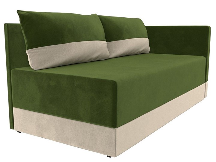 Диван-кровать Никас, Зеленый/Бежевый (Микровельвет) в Находке - изображение 4