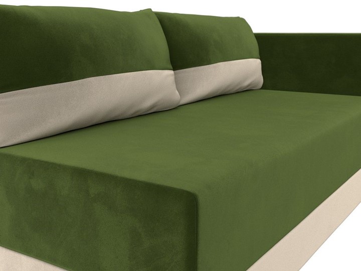 Диван-кровать Никас, Зеленый/Бежевый (Микровельвет) в Находке - изображение 5