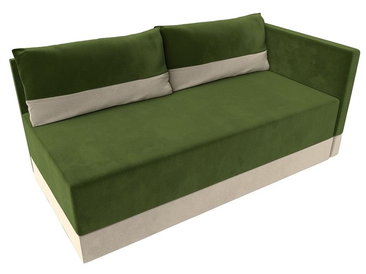 Диван-кровать Никас, Зеленый/Бежевый (Микровельвет) в Находке - изображение 6