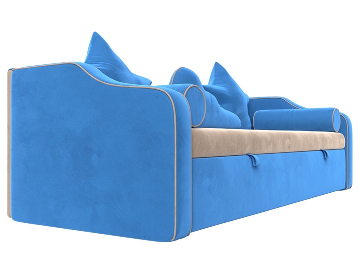 Диван-кровать Рико, Бежевый/Голубой (Велюр) в Находке - изображение 2