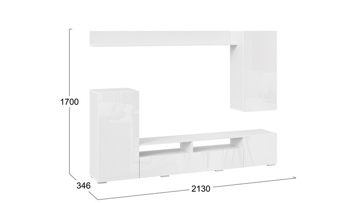 Стенка в гостиную Моретти (Белый, Белый глянец) в Артеме - изображение 5