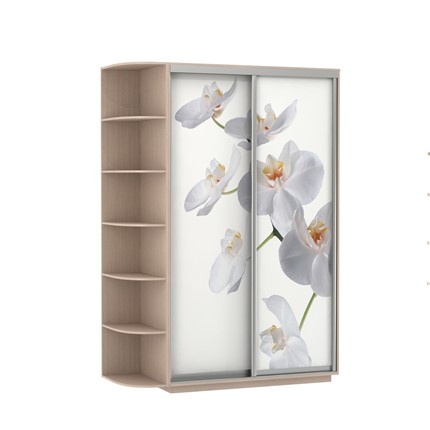 Шкаф Экспресс 1500x600x2200, со стеллажом, Орхидея белая/дуб молочный во Владивостоке - изображение