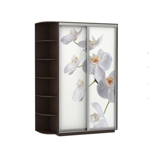 Шкаф 2-х створчатый Экспресс 1700x600x2400, со стеллажом, Орхидея белая/венге во Владивостоке
