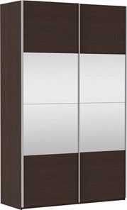 Шкаф 2-х дверный Прайм (ДСП/Зеркало) 1600x570x2300, венге во Владивостоке - предосмотр 2