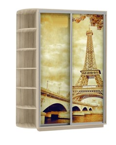 Шкаф 2-х створчатый Экспресс 1500x600x2200, со стеллажом, Париж/дуб сонома в Уссурийске