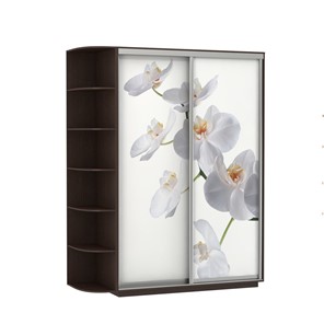 Шкаф Экспресс 1900x600x2200, со стеллажом, Орхидея белая/венге во Владивостоке - предосмотр