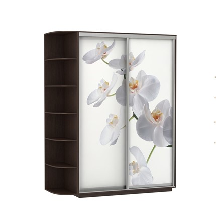 Шкаф Экспресс 1900x600x2200, со стеллажом, Орхидея белая/венге во Владивостоке - изображение