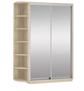Шкаф 2-х створчатый Экспресс (2 зеркала), со стеллажом 1900x600x2200, дуб сонома в Артеме