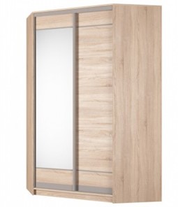 Шкаф угловой Аларти (YA-230х1400(602) (10) Вар. 1; двери D1+D2), с зеркалом в Уссурийске