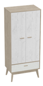 Шкаф для одежды Калгари, Дуб натуральный светлый/Белый матовый в Артеме
