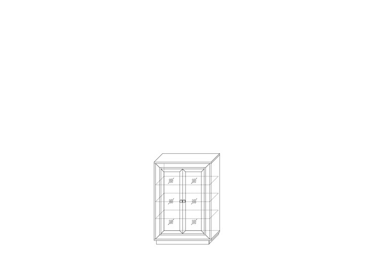 шкаф 2-х дверный (2 стеклодвери) низкий Прато 998, Ясень светлый \ жемчуг во Владивостоке - изображение 1