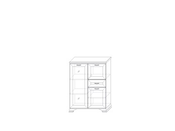 Шкаф низкий  (1 стеклодверь) Сиена, Бодега белый / патина золото во Владивостоке - предосмотр 1