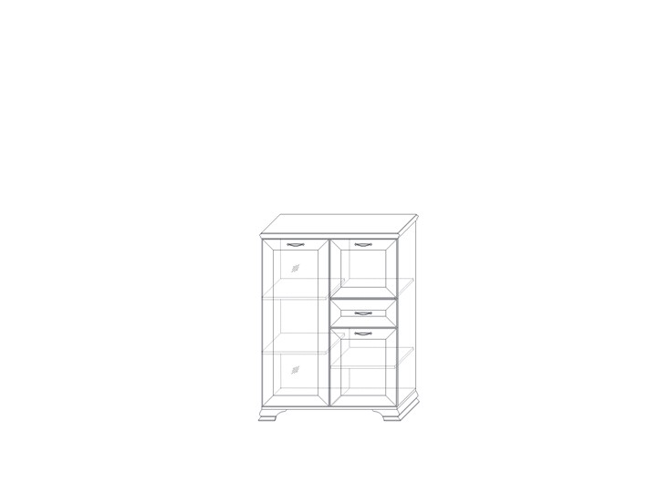 Шкаф низкий  (1 стеклодверь) Сиена, Бодега белый / патина золото во Владивостоке - изображение 1