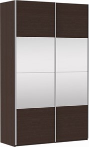Шкаф 2-дверный Прайм (ДСП/Зеркало) 1200x570x2300, венге в Артеме - предосмотр 2