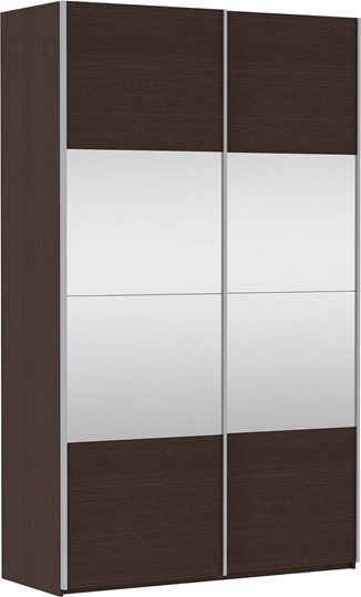 Шкаф 2-дверный Прайм (ДСП/Зеркало) 1200x570x2300, венге в Артеме - изображение 2