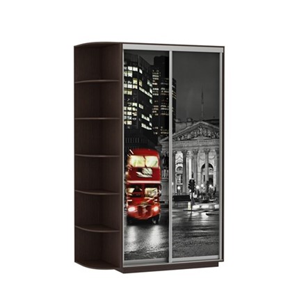 Шкаф 2-дверный Экспресс 1700x600x2200, со стеллажом, Ночной Лондон/венге во Владивостоке - изображение